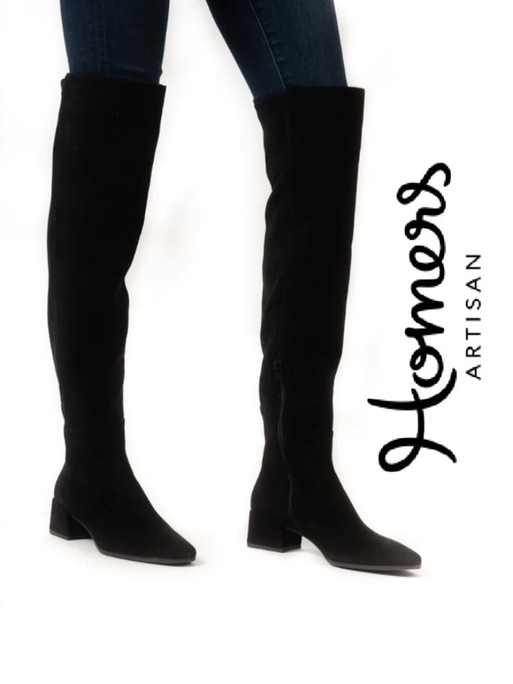 New Homers Artisan High Tall Knee Boot Black